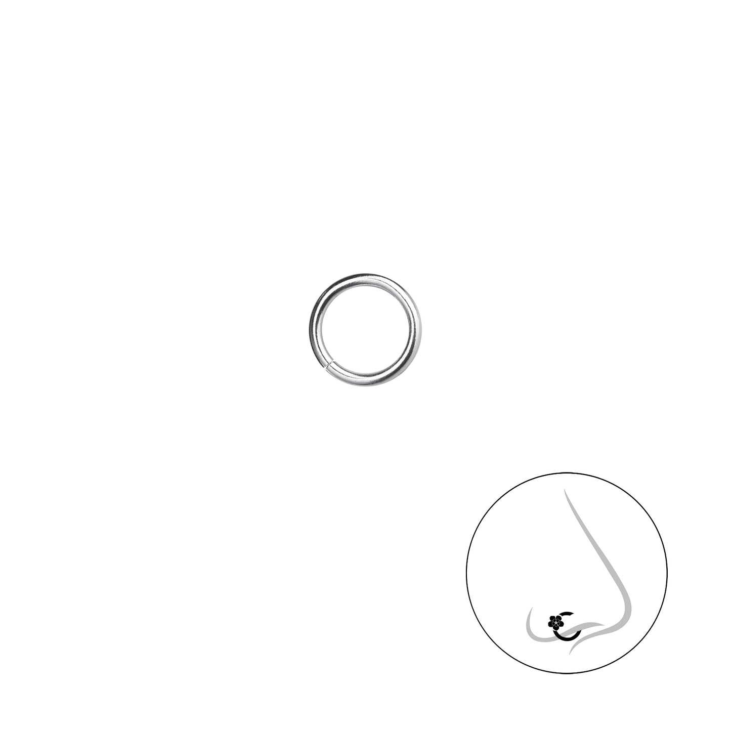 6mm Plain Silver Nose Ring