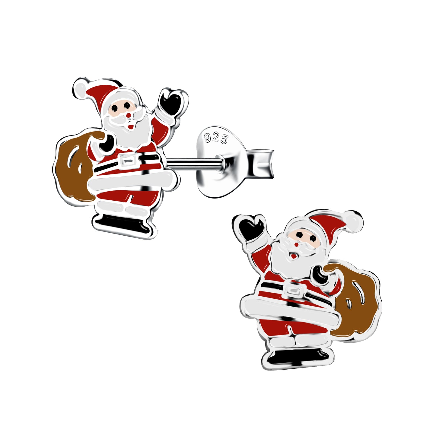 Sterling Silver Santa Claus Ear Studs