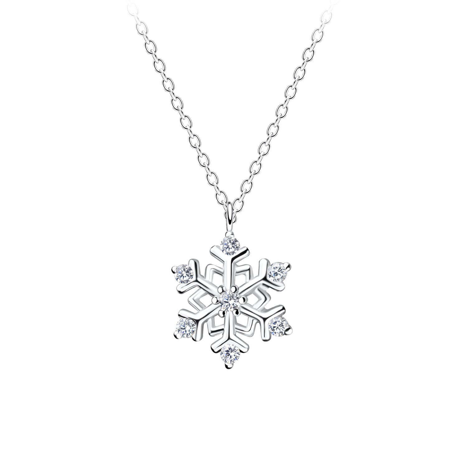 Sterling Silver Snowflake Necklace (*)