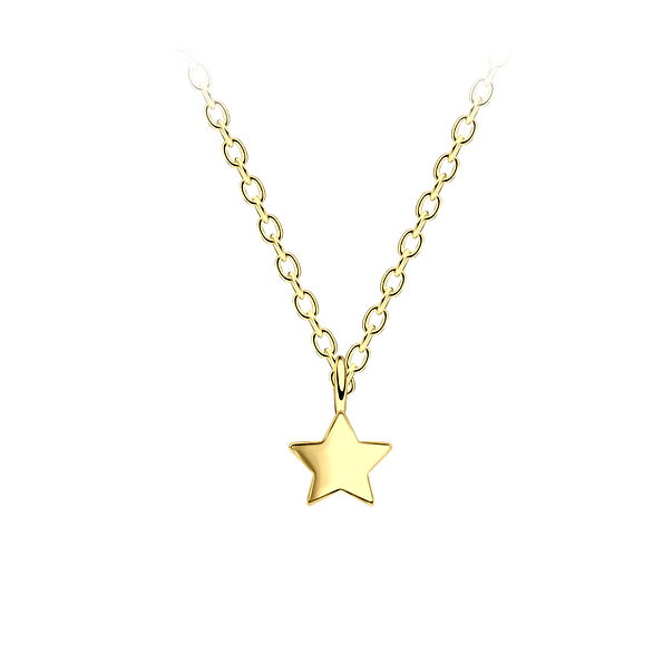 14K Gold Plated Sterling Silver Star Necklace (*)