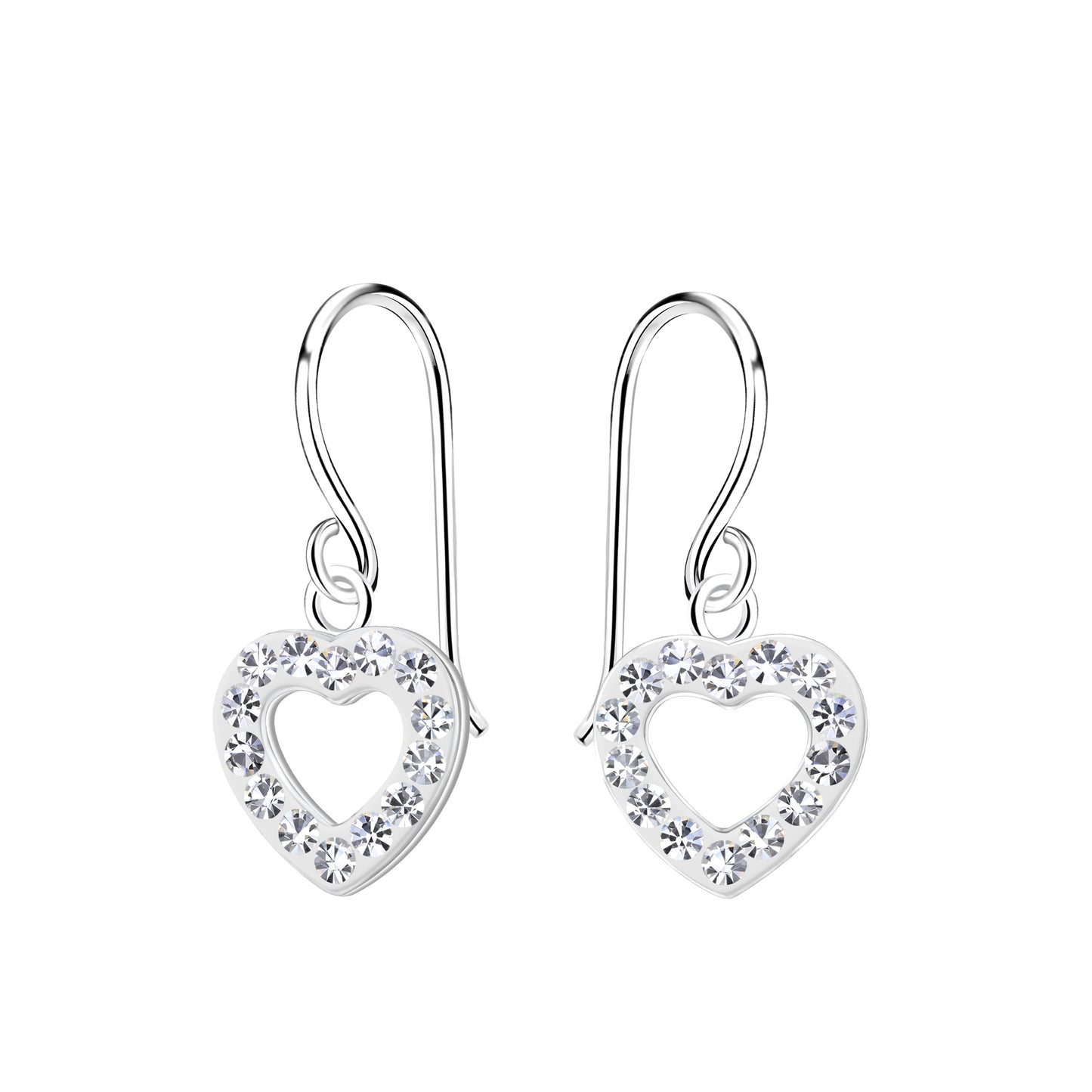 Sterling silver heart earrings (*)